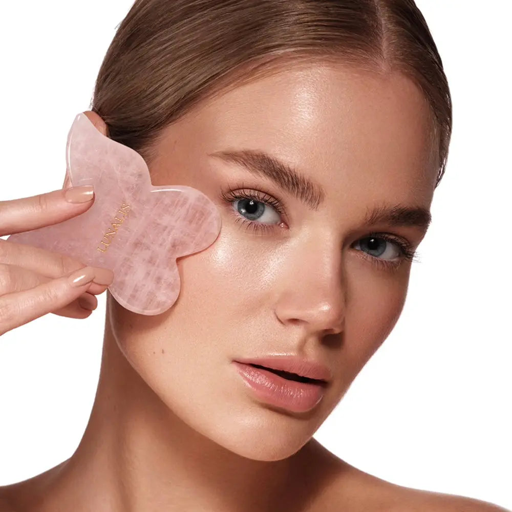 Butterfly Gua Sha | Rose Quartz Gua Sha | Lunalis Cosmetics